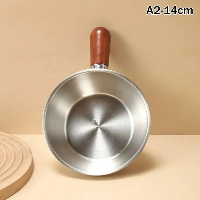 Mini Stainless Steel Saucepan with Wooden Handle | Kitchen