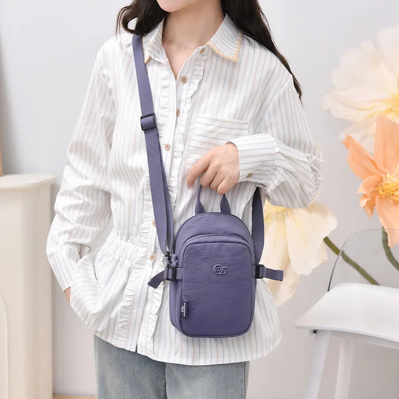 Nixie Canvas Crossbody Bag – Multi-Pocket Small Shoulder Bag
