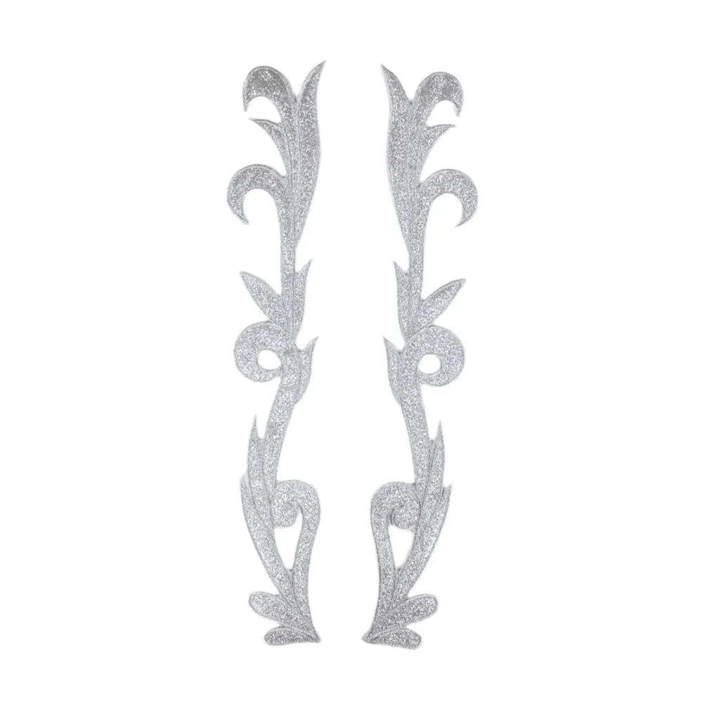 2-Piece Baroque Embroidery Applique Patch – Gold & Silver Sequin
