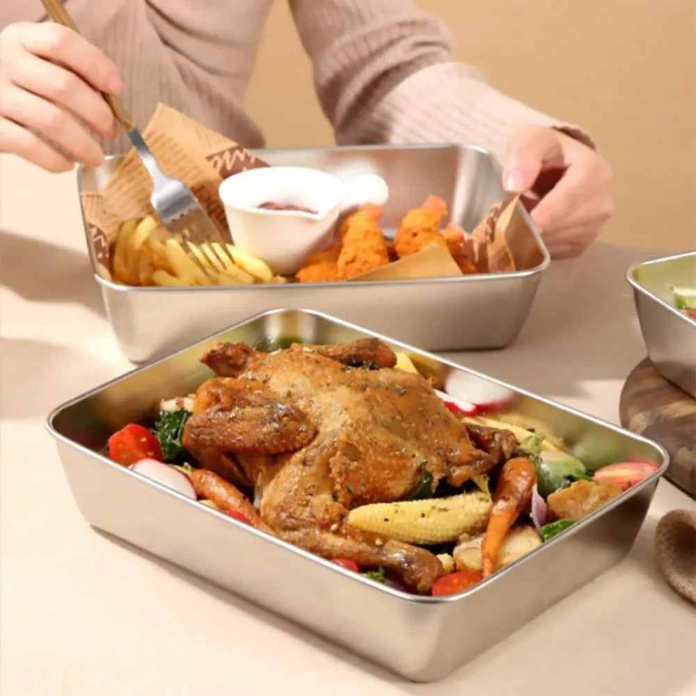 3-Piece Stainless Steel Stackable Food Storage Container Set