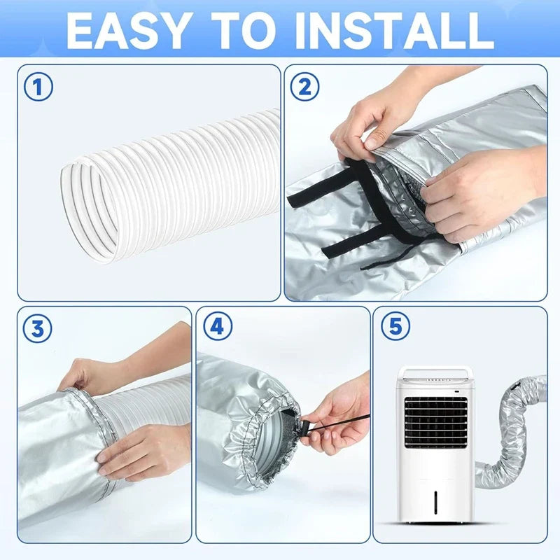 AC Exhaust Hose Insulation Cover – Waterproof & Adjustable