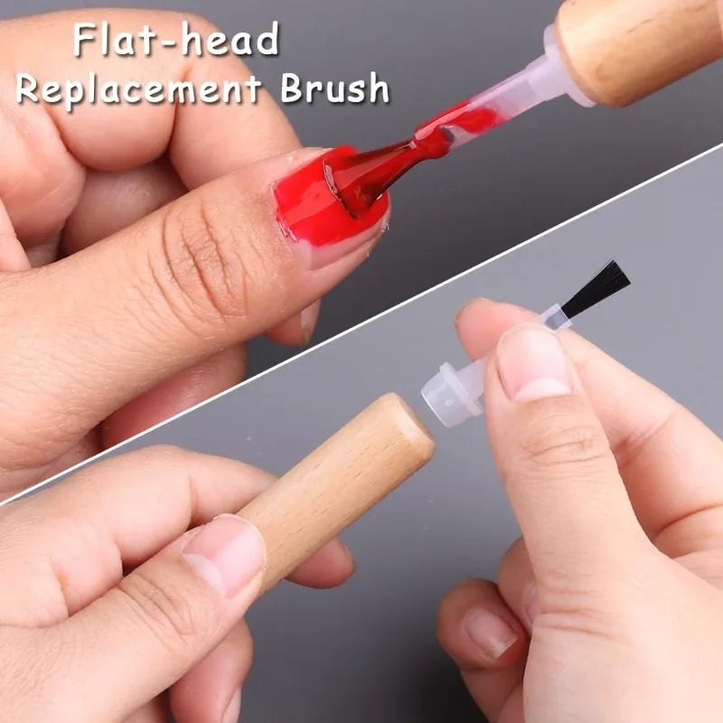 51pc Dual-Ended Nail Art Brush Set – Detachable Wood Handle