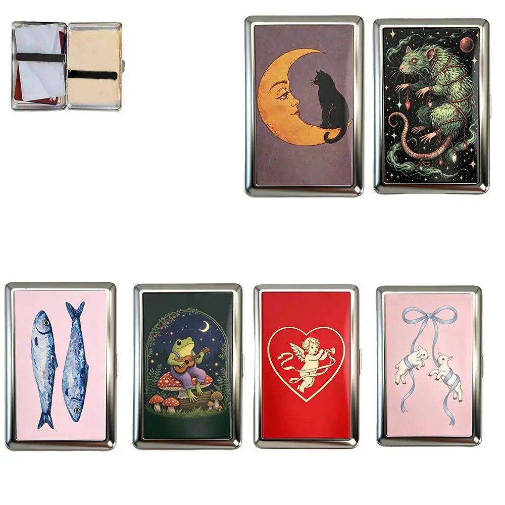 Vintage Metal Flip Card Case – Retro Compact Card Holder