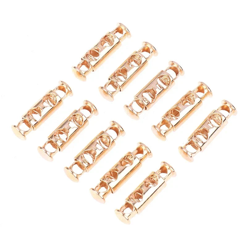 10Pcs Double Hole Metal Spring Buckles – Elastic Cord Locks