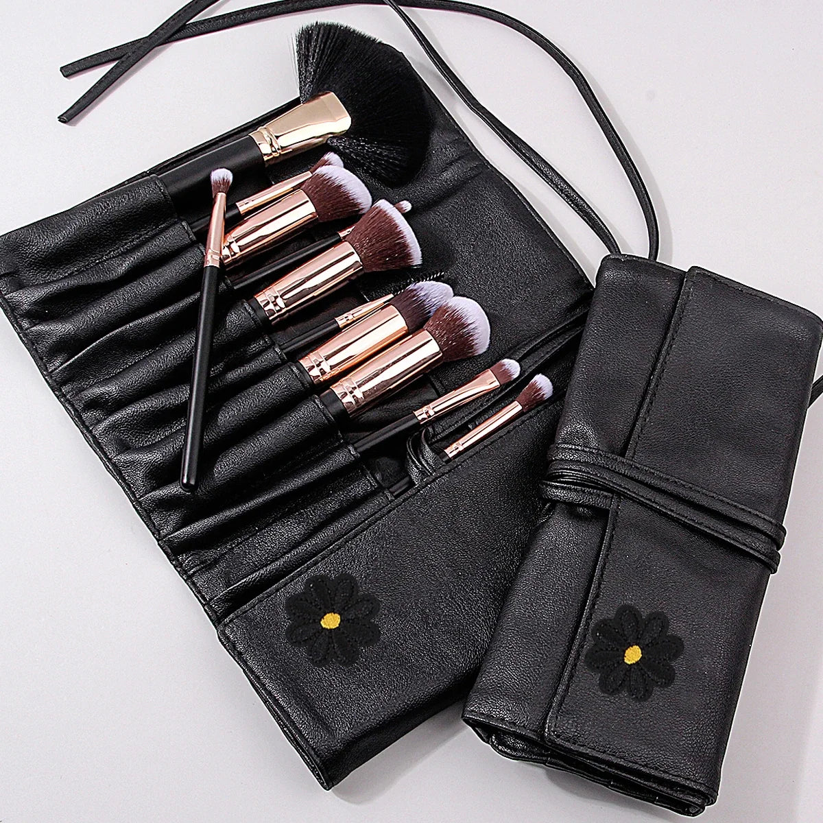 Makeup Brush Holder Bag – 12-Slot Portable PU Storage Case