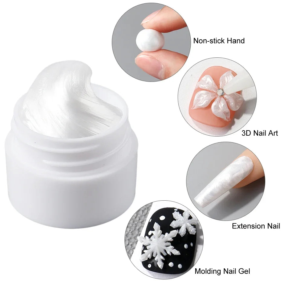 Full Beauty Pearl White 3D Nail Builder Gel Polish 15ml G-511