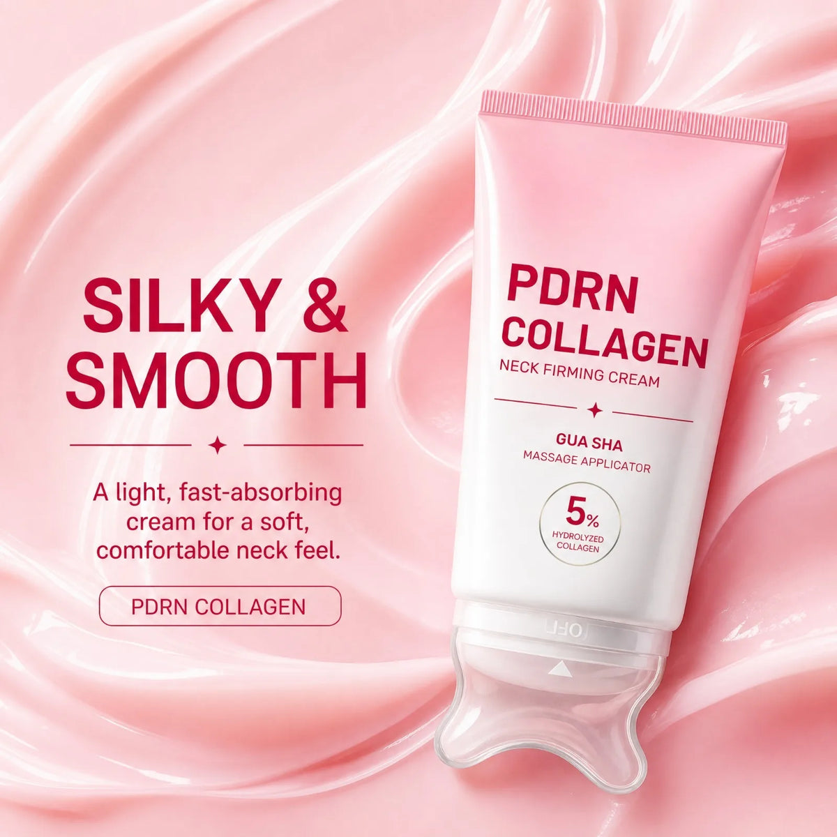 PDRN Collagen Neck Cream with Gua Sha Roller | Firming & Hydrating