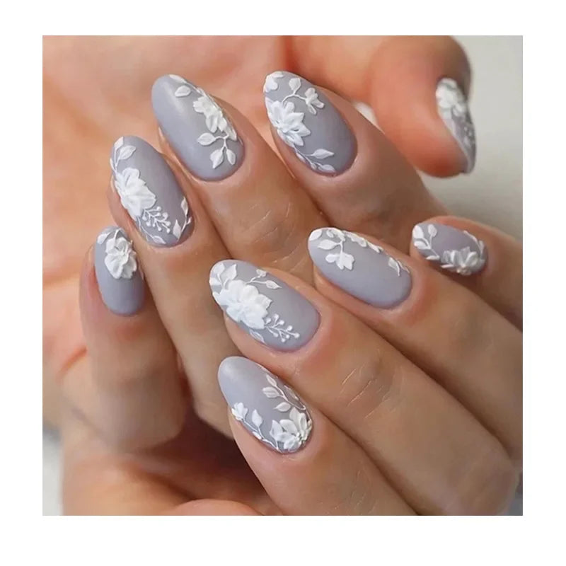 500pcs Press On Nails Short Oval Full Cover Acrylic Tips