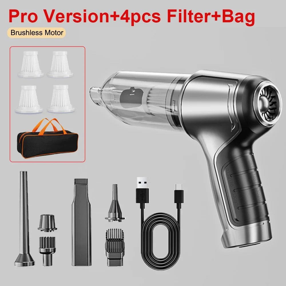 Portable Wireless Car Vacuum Cleaner 120W – Handheld Mini