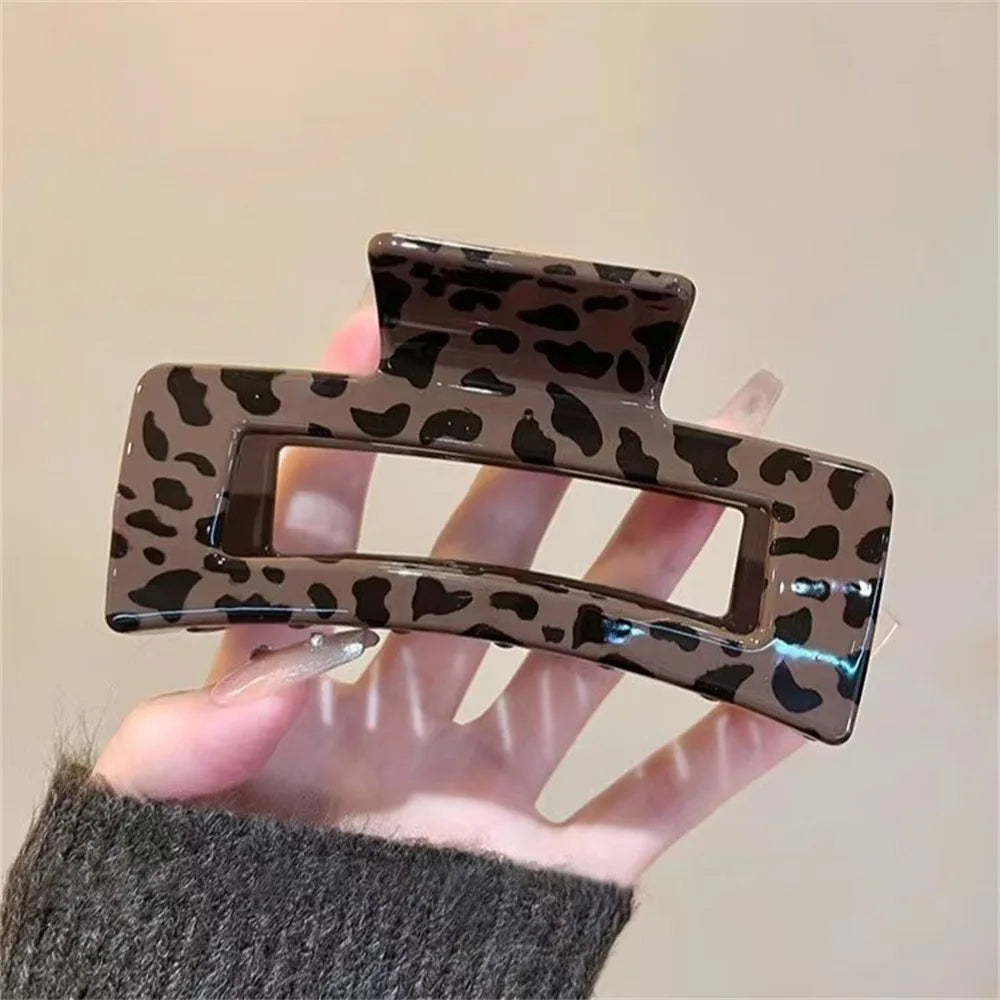 Large Leopard Bow Hair Claw Clip for Thick Hair – Vintage Style