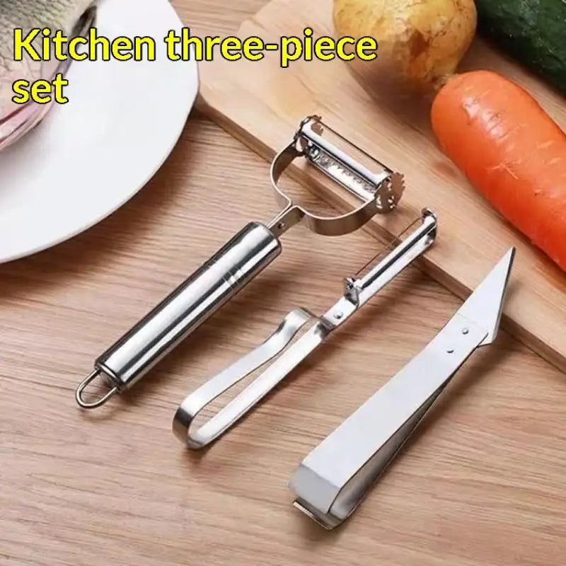 Stainless Steel Vegetable Peeler Set 1 or 3 Pcs | Kitchen Tool