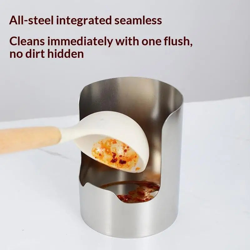 Stainless Steel Spoon & Pot Lid Holder – 2-in-1 Utensil Rack