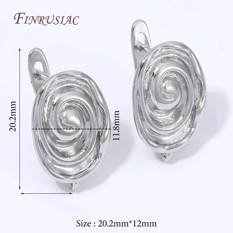 18K Gold Plated Wave Earring Stud Blanks for DIY Resin Jewelry