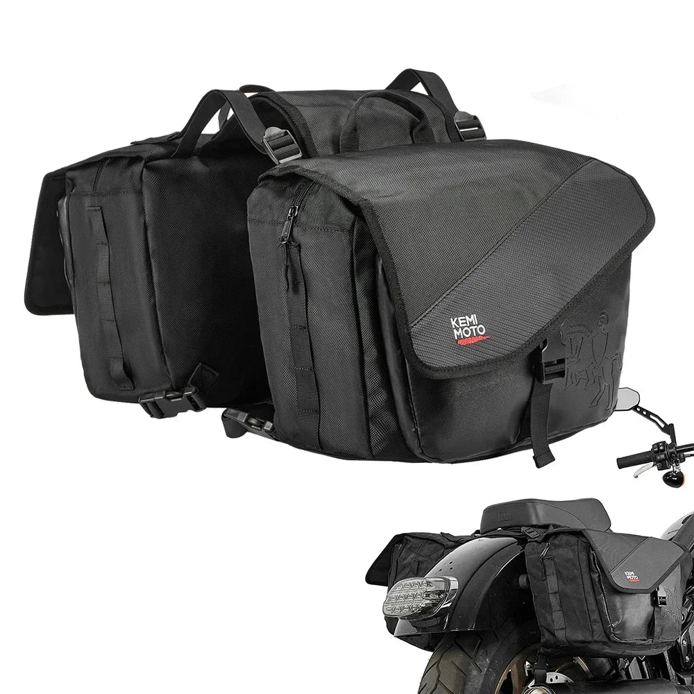 KEMITOUR 40L Motorcycle Saddlebags with Rain Cover | Panniers