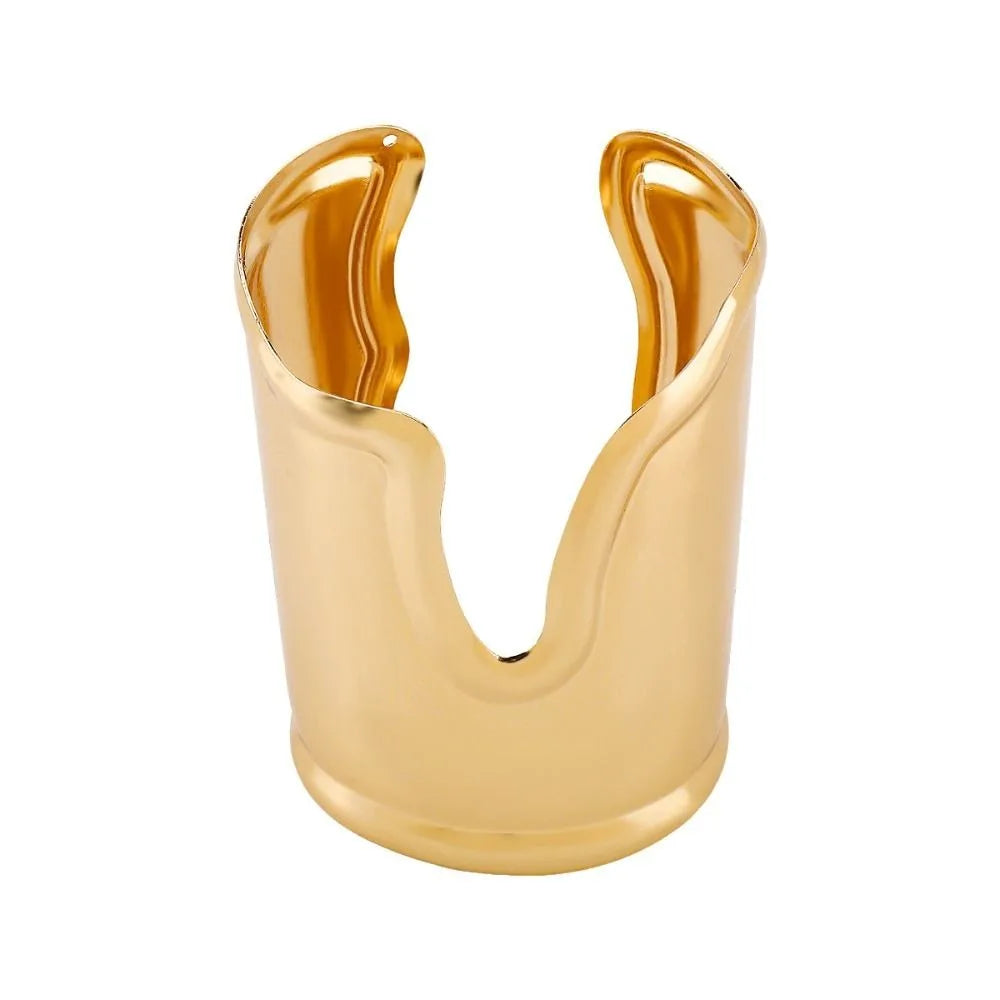 Wide Open Irregular Bangle Bracelet | Metallic Statement Jewelry