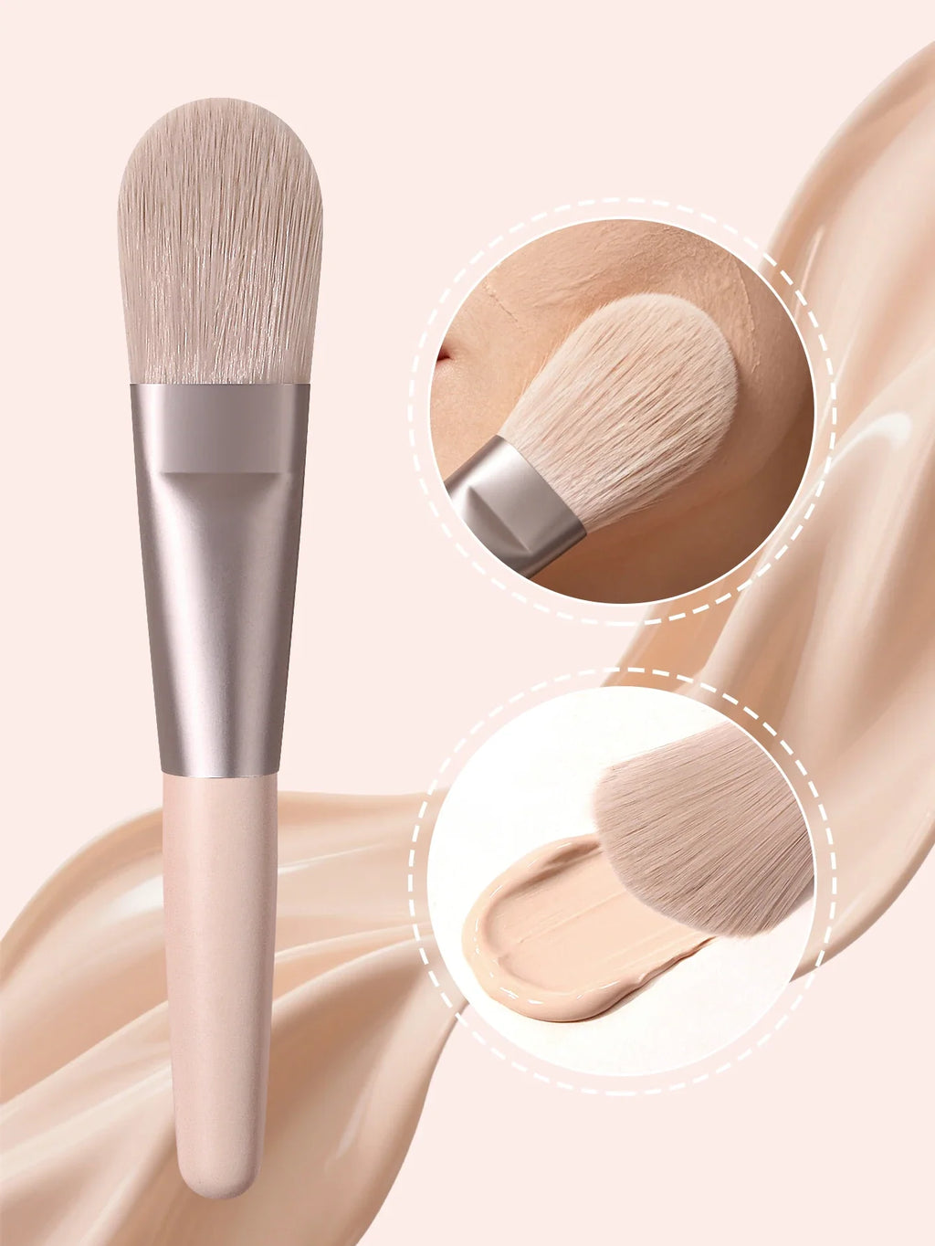 Nixie Premium Foundation Concealer Contour Brush – Wool Fiber