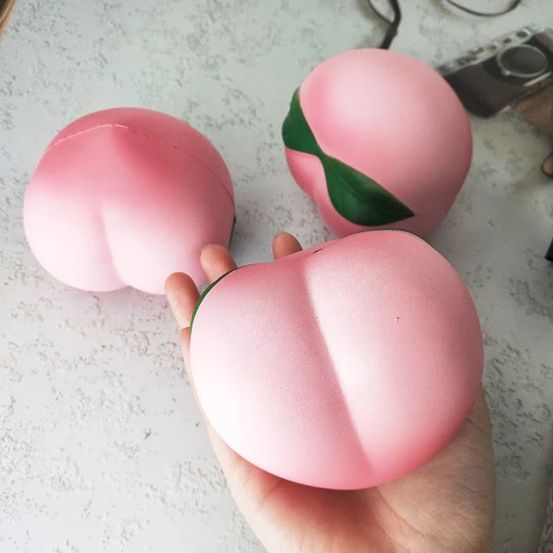 Peach Squishy Slow Rising PU Kawaii Fidget Squeeze Toy