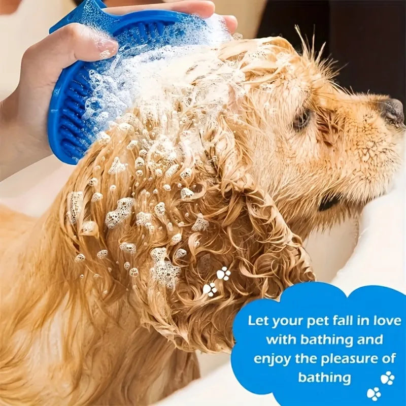 Silicone Pet Bath Brush – Cat & Dog Grooming Massage Comb