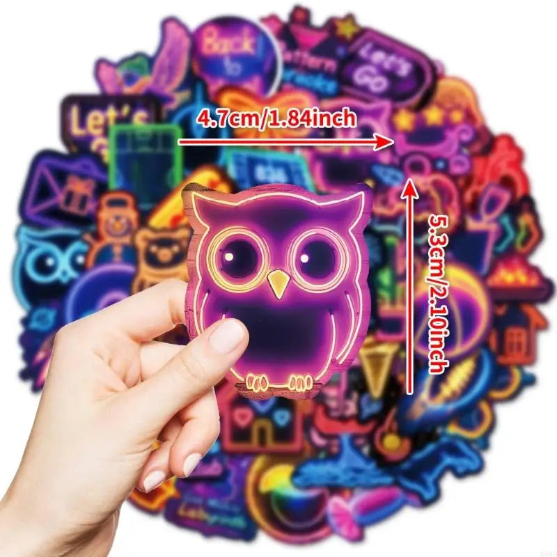 50-Sheet Funny Graffiti Sticker Pack – Retro Scrapbook Decals