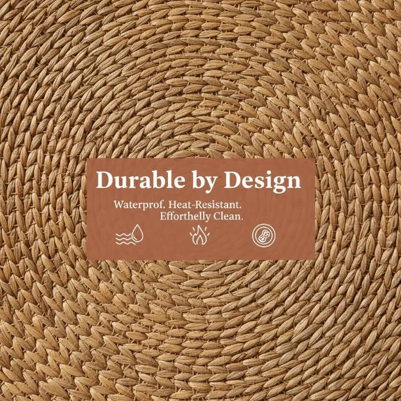 Round 38cm Woven Christmas Placemat – Heat-Resistant Table Mat