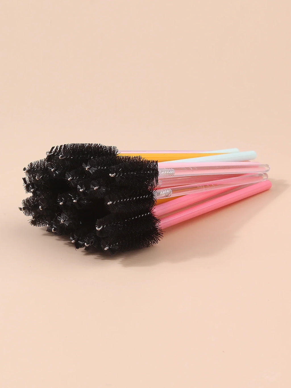 50Pcs Rainbow Disposable Mascara Wands & Eyebrow Brushes
