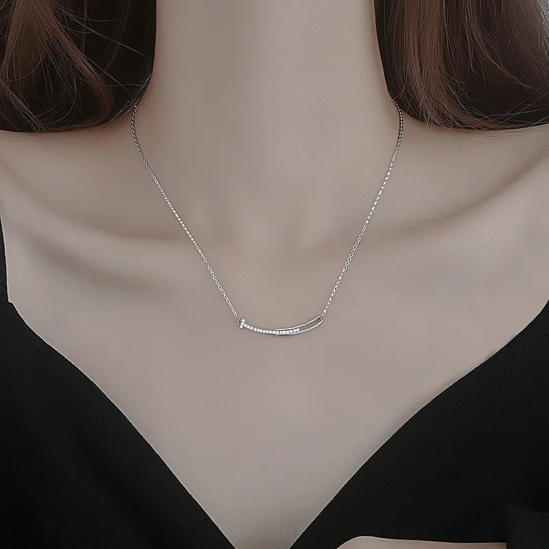 Women's Smiling Face Cubic Zirconia Pendant Necklace