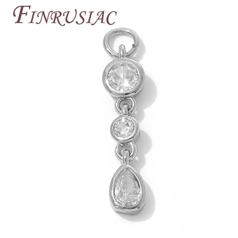 18K Gold Plated Zircon Long Pendant Charm – Necklace & Earring