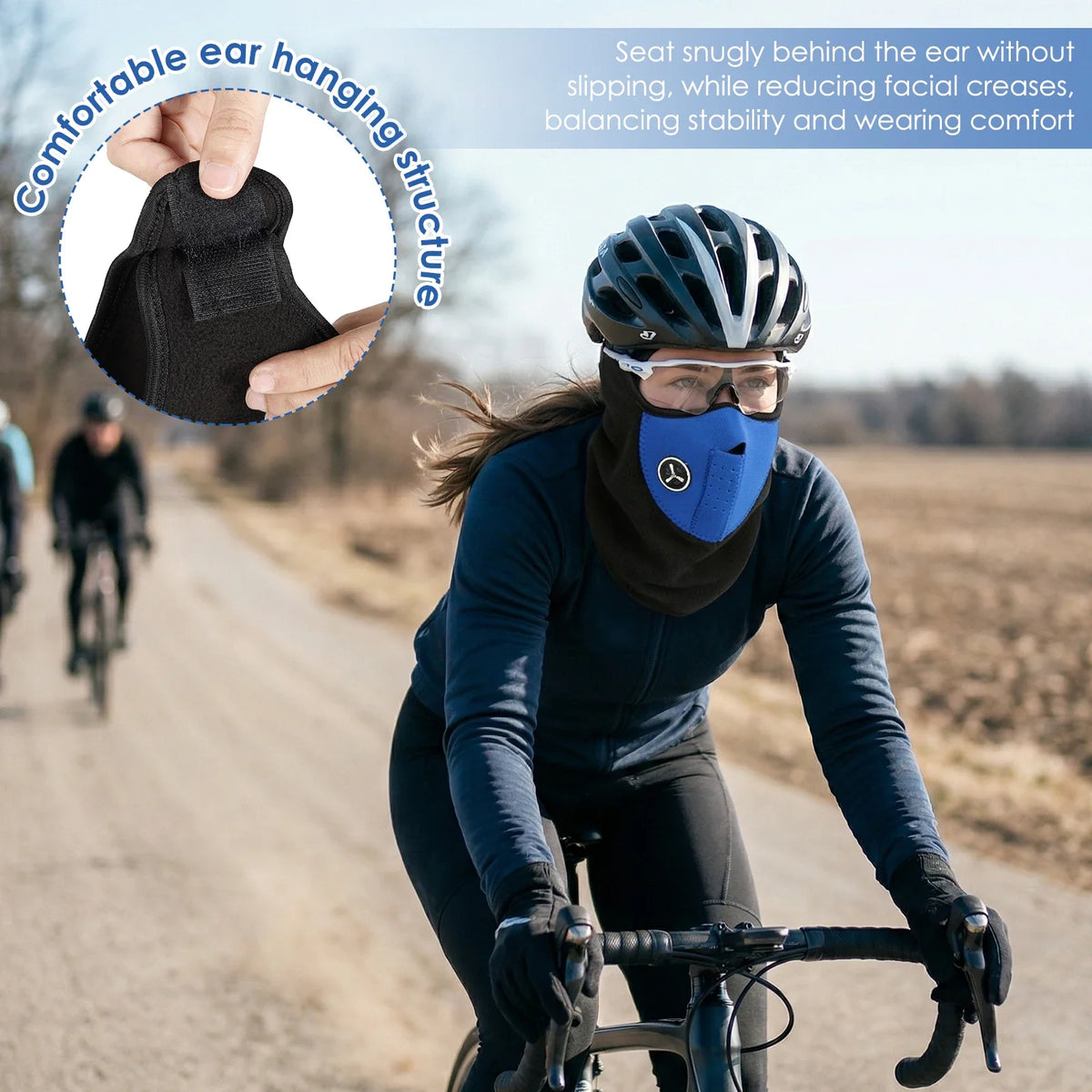 Windproof Cycling Face Mask with Breathing Valve & Neck Gaiter