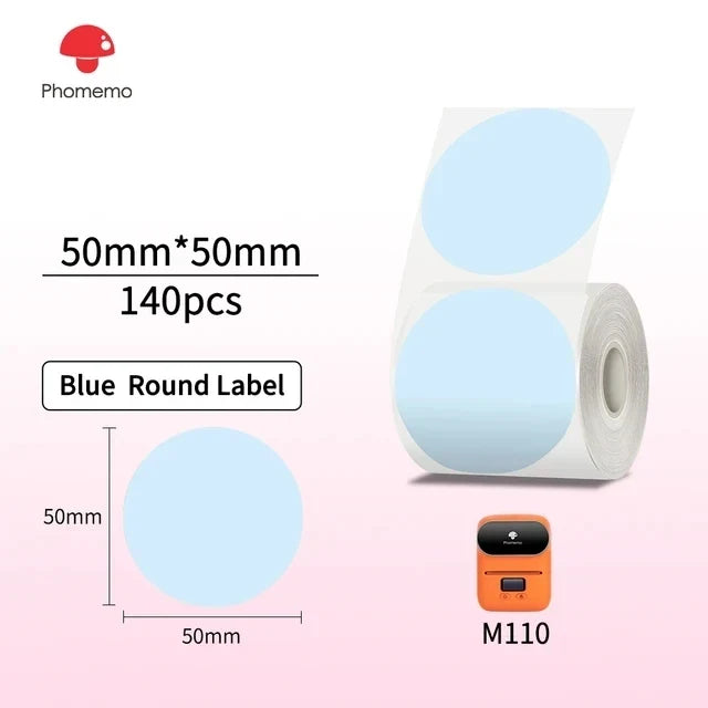 Phomemo M110 M200 M221 Clear Round Thermal Labels 1.57"