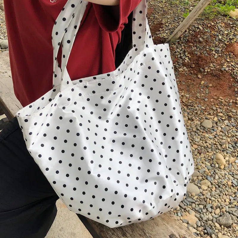 Nixie Retro Polka Dot Tote Bag – Large Women's Shoulder Bag