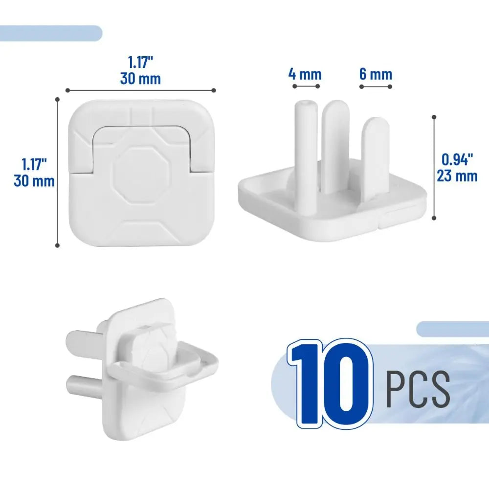 10-Pack 3-Prong Outlet Plug Covers | Child Safety Caps