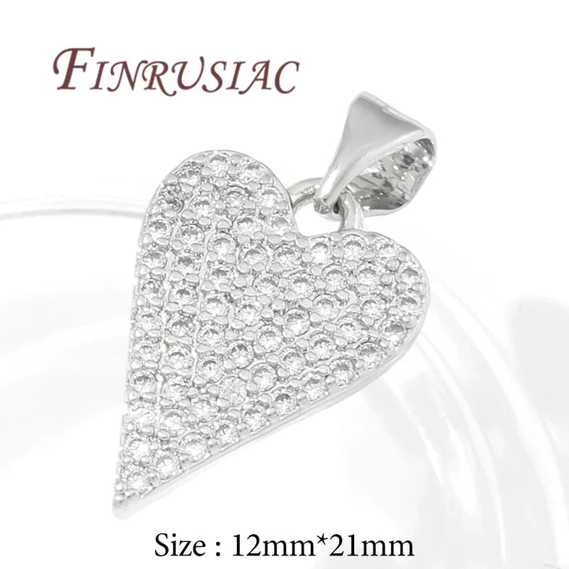 18K Gold Plated Zircon Charms – Sun Heart Star Pendants DIY