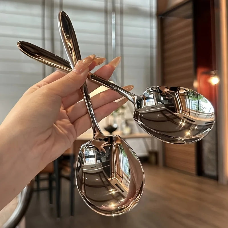 Nixie 2-Piece Oversized Stainless Steel Long Handle Spoons