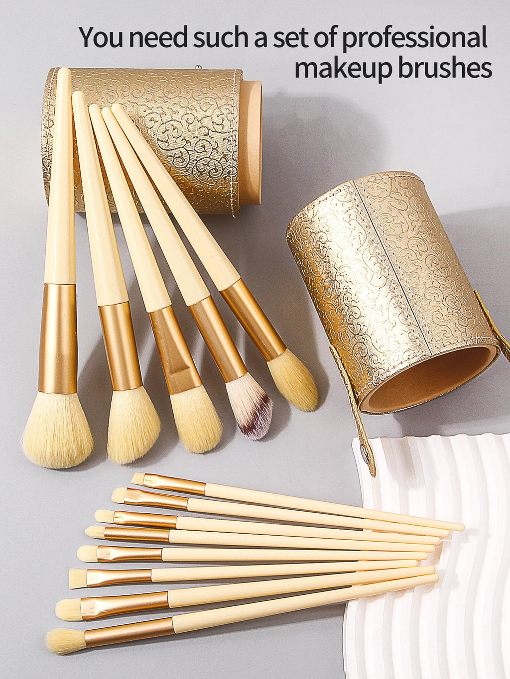 20-Piece Professional Makeup Brush Set with Storage Bucket