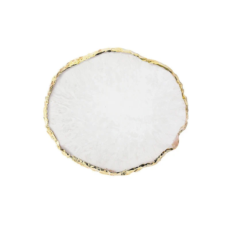Round Resin Onyx Stone Nail Palette & Gel Polish Mixing Tray