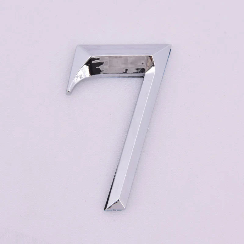Self-Adhesive Chrome House Door Number Sign Sticker 7x4.5cm