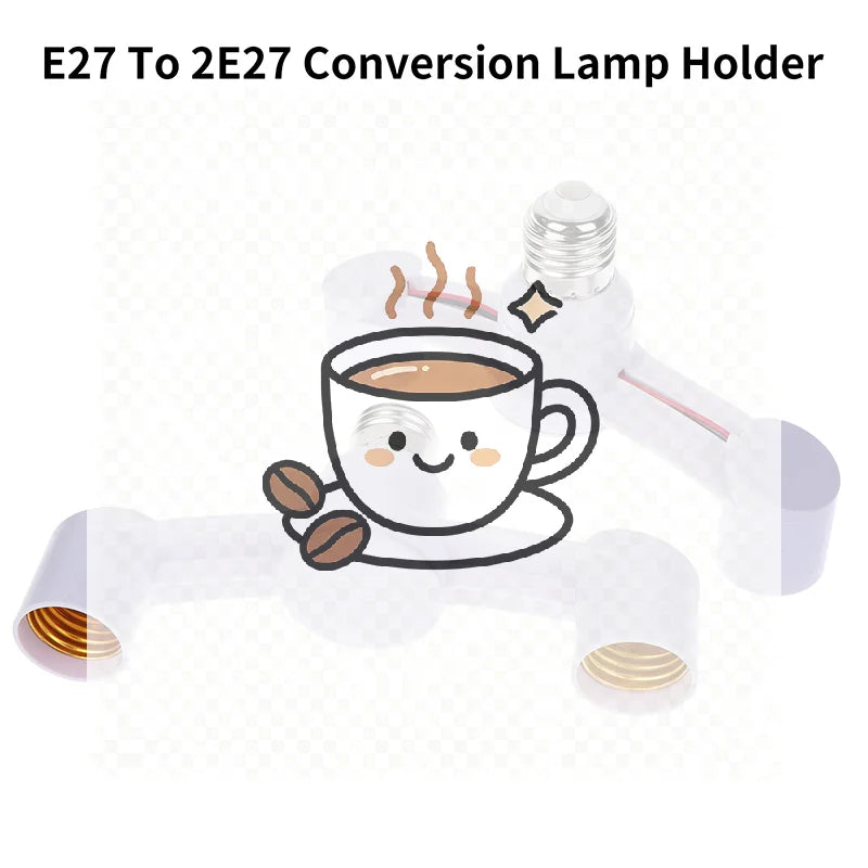 E27 to 2E27 Lamp Socket Adapter 85-285V Light Converter