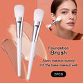 2PCS Soft Bristle Foundation Brushes – Streak-Free Face Brush Set