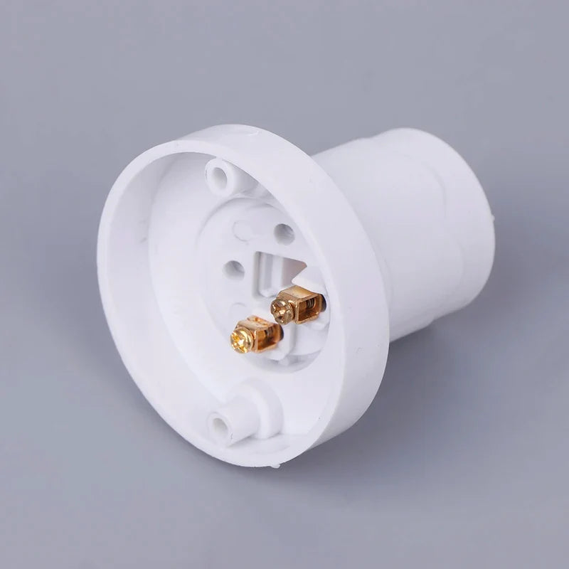 White E27 Lamp Holder Flat Screw LED Bulb Base 10A 230V