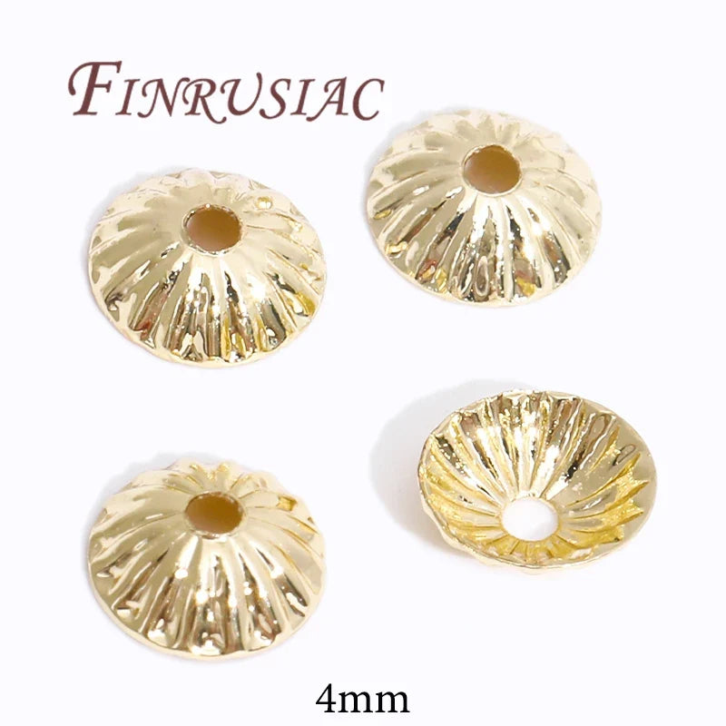 18K/14K Gold Plated Flower Bead Caps – DIY Jewelry Spacers