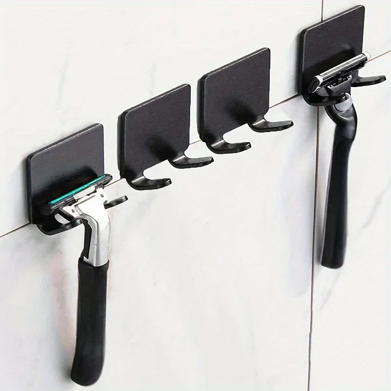 Wall-Mount Punch-Free Razor Holder – Stainless Steel Look