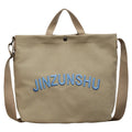 Women's Canvas Tote Bag Letter Embroidery Large Shoulder Bag