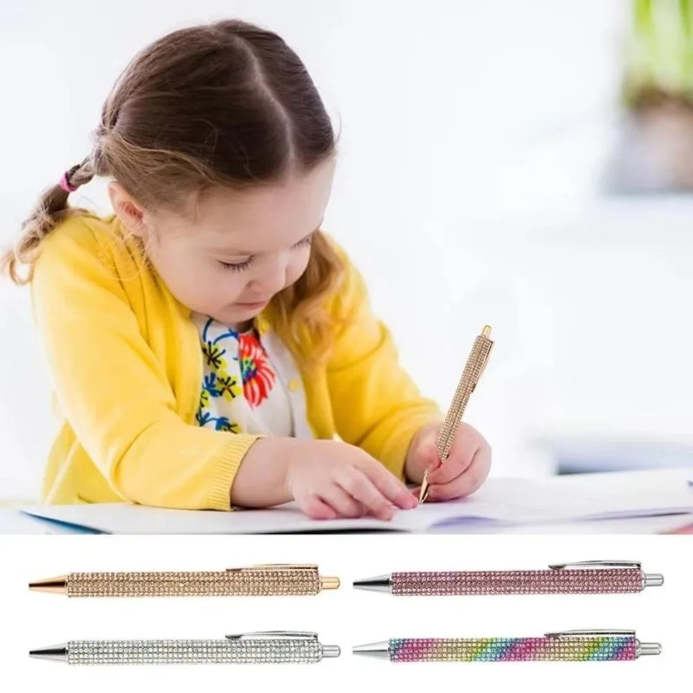 Metal Rhinestone Ballpoint Pen – Retractable Crystal Bling