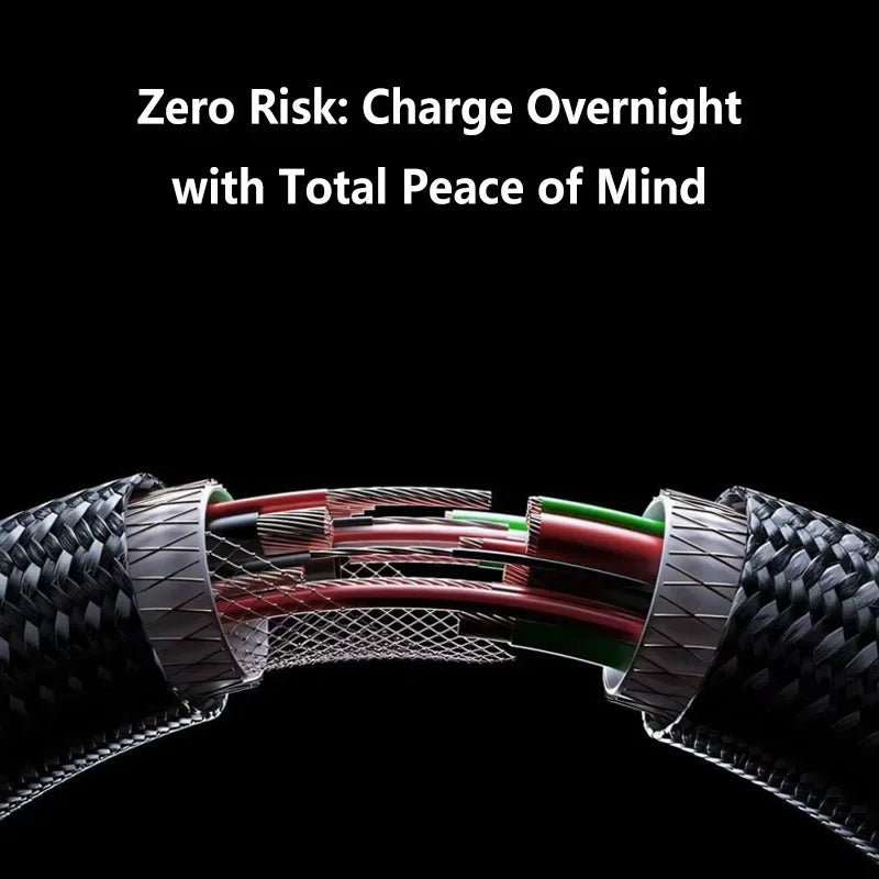 120W 6A USB-A to USB-C Fast Charging Cable | LED Display