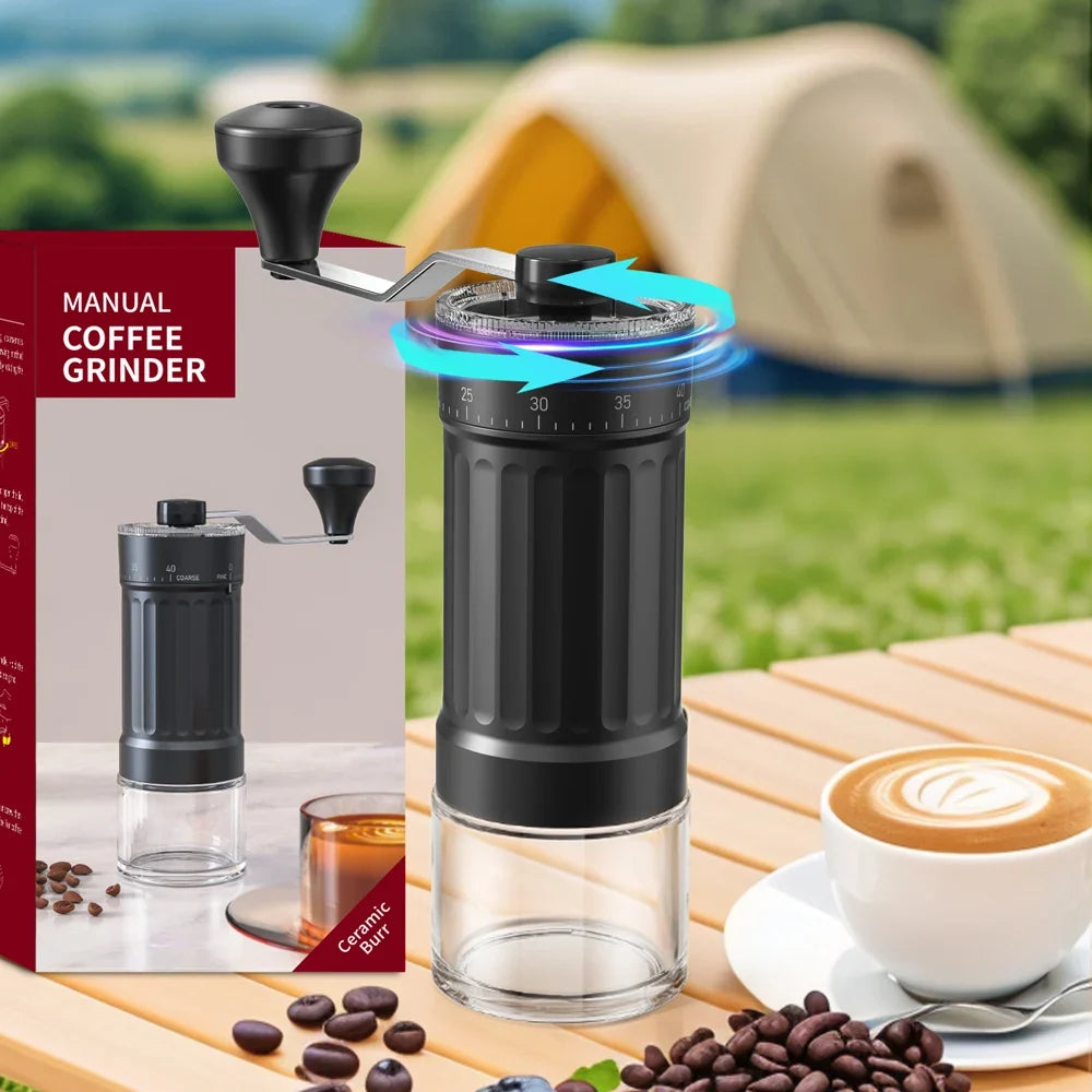 CLITON Manual Coffee Grinder – 40-Gear Ceramic Burr Portable