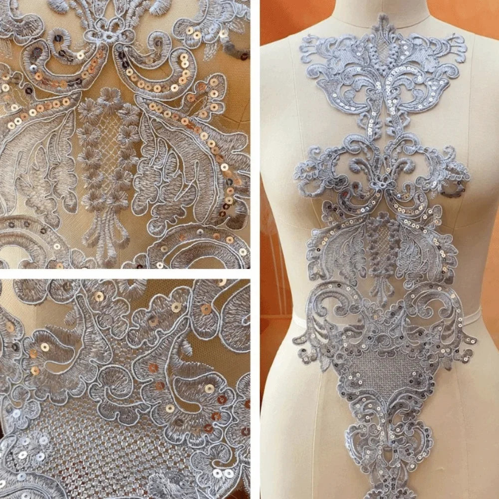 Large Sequin Embroidery Flower Patch – Dance Costume Appliqué