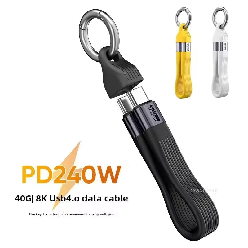 USB4 240W 40Gbps USB-C Keychain Cable – 8K Fast Charge