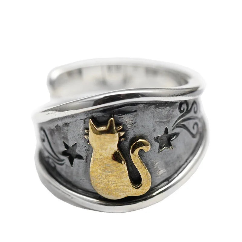 Vintage Punk Adjustable Ring – Eagle Tiger Snake Charm
