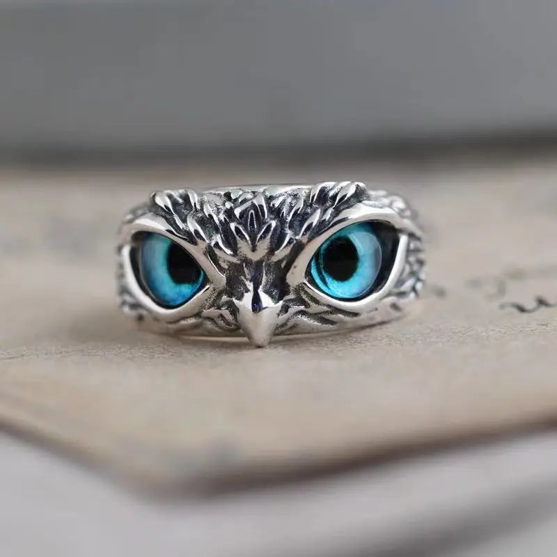 Vintage Adjustable Owl Ring – Unisex Hip Hop Zinc Alloy