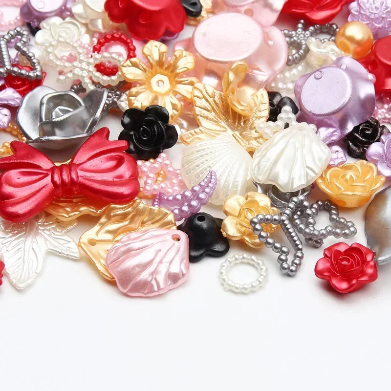 Mixed Acrylic Beads 20g – Hearts Leaves Flowers DIY Jewelry